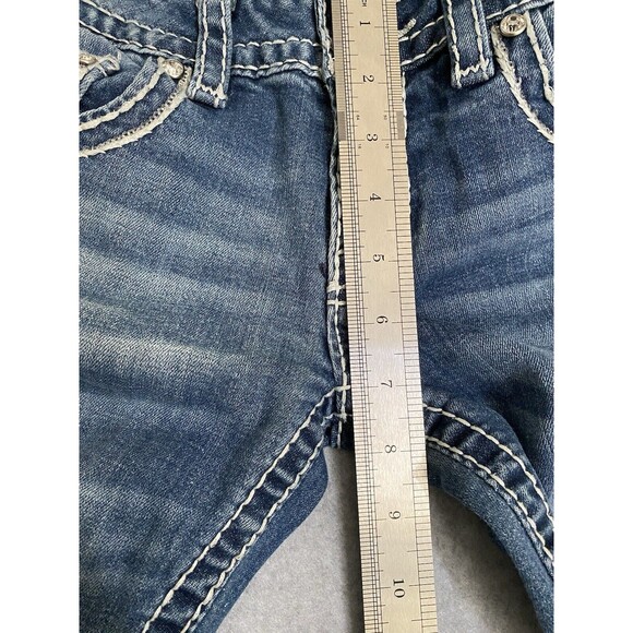 Vigoss Jeans Capri Bling Women's 27 Denim Blue New‎ York Capri Y2K Pants Gems - Picture 6 of 16